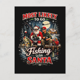 Fishing with Santa Vykort