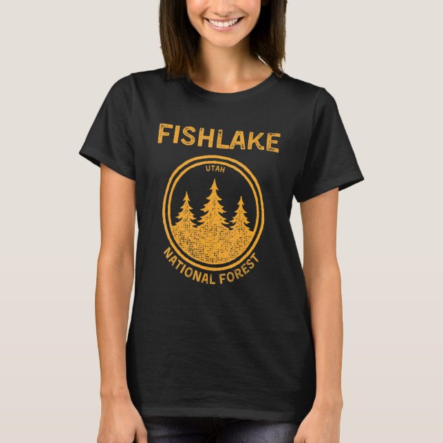 Fishlake Utah National Forest T Shirt (Framsida)