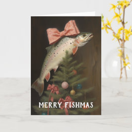 Fishmas Träd Julkort Kort