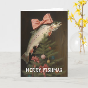 Fishmas Träd Julkort Kort