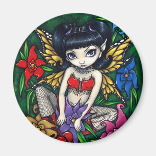 "Fishnets- och blomma" magnet