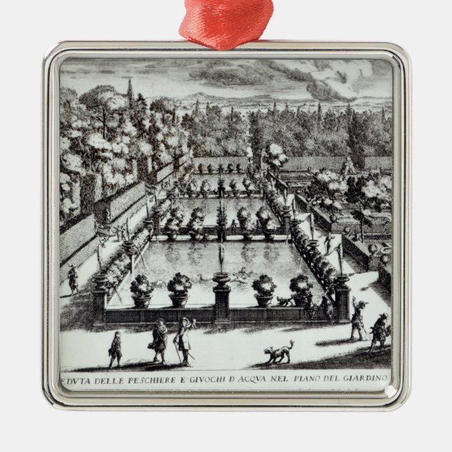 Fishponds på villad'Este, Tivoli, från 'Le Fontan Julgransprydnad Metall (Framsidan)