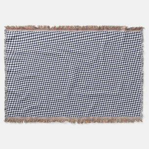 Fishy Houndstooth Mönster Navy and White Blanket Mysfilt