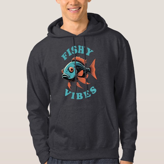 Fishy Vibes - Lönnfisk Hoodie (Framsida)
