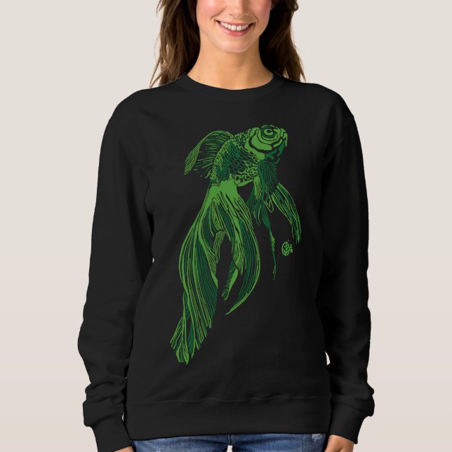Fisk 02 Grönt T Shirt (Framsida)