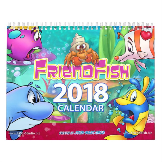 Fisk 2018 för FriendFish kalendertecknad Kalender (Omslag)