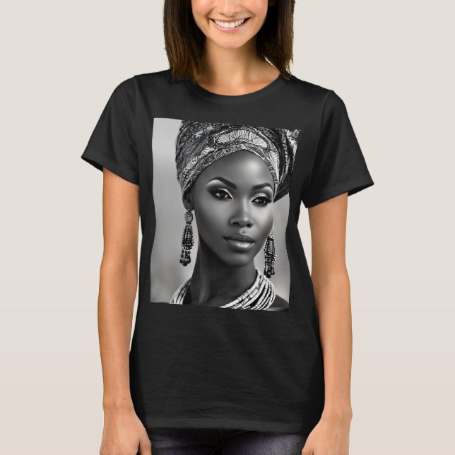 Fisk afrikansk kvinna t shirt (Framsida)