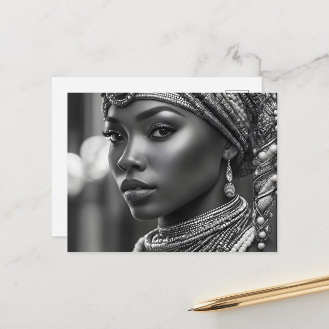 Fisk afrikansk kvinna vykort (Fram/Back In Situ)