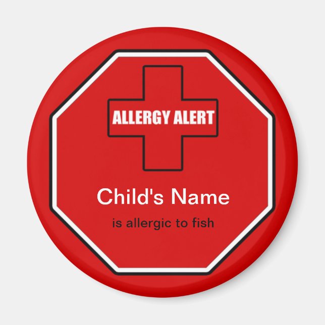 Fisk Allergy Medical Allergic Alert Std Magnet (Framsidan)