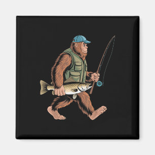Fisk Anglare Fiskare Bigfoot Sasquatch Gös Fi Magnet