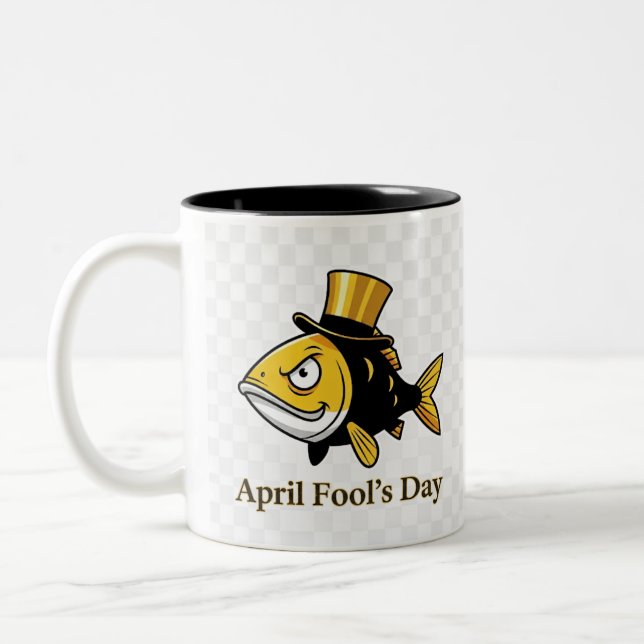 Fisk-aprilskämt kaffemugg – klassisk mugg (Vänster)