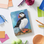 Fisk atlantisk puffin Bird Painting Miged Art iPad Air Skydd<br><div class="desc">Vackert atlantisk puffin-fågelmålning Miged Art Watercolor Clown Beak</div>