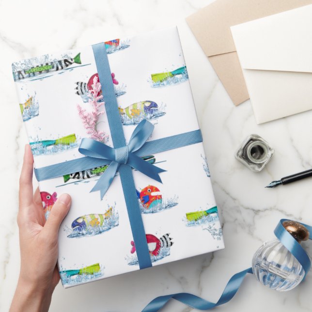 Fisk av färgad Roligt i Vatten Presentpapper (Gifting)