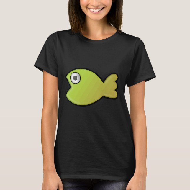 Fisk av Grönt eller Gult T Shirt (Framsida)