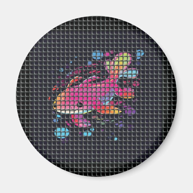 Fisk Bakom Nätillustration Magnet (Framsidan)
