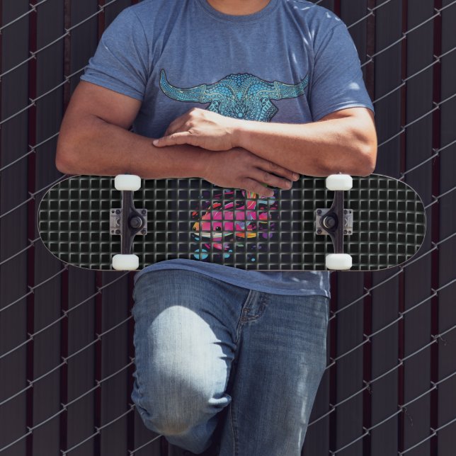 Fisk Bakom Nätillustration Mini Skateboard Bräda 18,5 Cm (Utomhus 3)