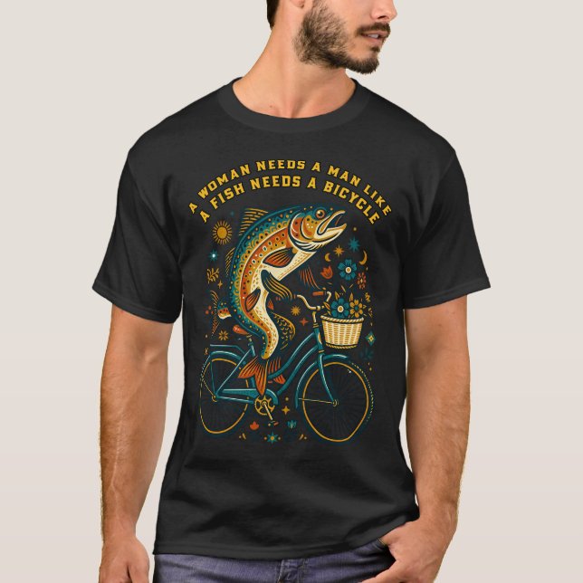 Fisk Behöver En Cykel T Shirt (Framsida)