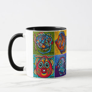 Fisk Beverage Mugg, fyra Funkyar Mugg