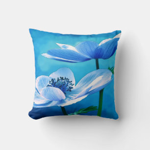 Fisk blå Blommigt Pillow Kudde