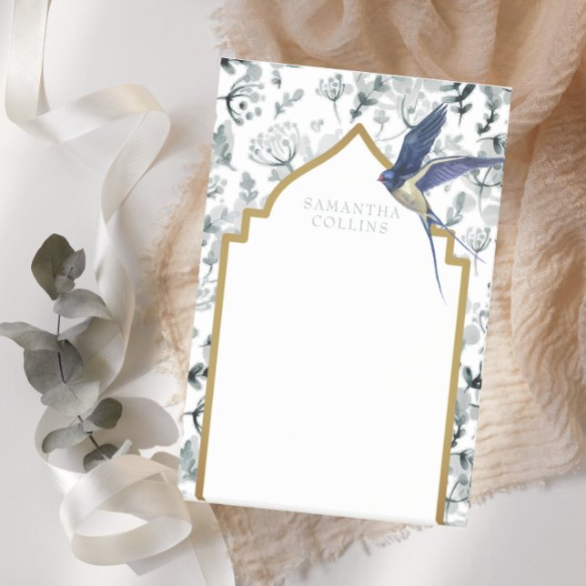 Fisk blå fågelfaderns botaniska Anpassningsbar Post-it Block (Skapare uppladdad)