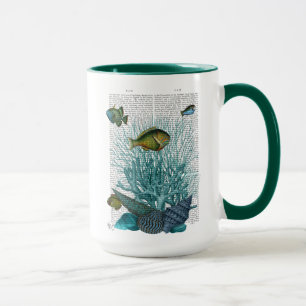 Fisk, blå Snäckor och koraller Mugg
