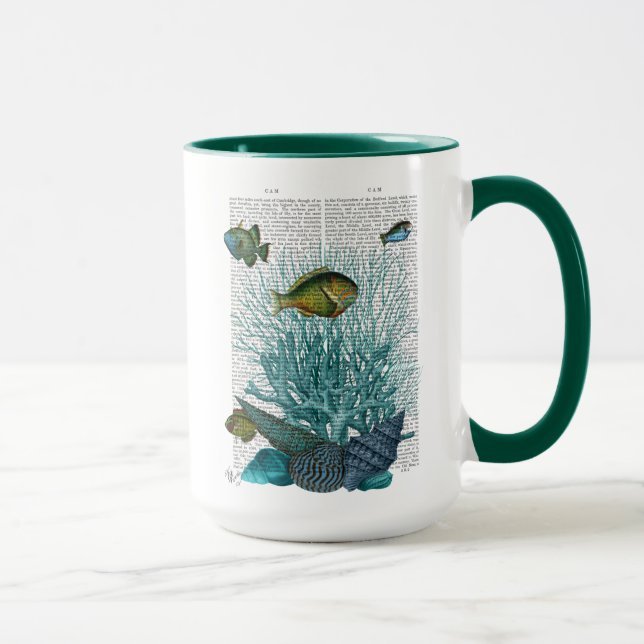 Fisk, blå Snäckor och koraller Mugg (Höger)