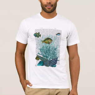 Fisk, blå Snäckor och koraller T Shirt
