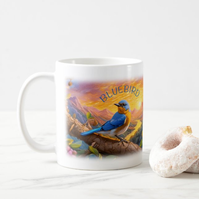 Fisk blåfågel kaffemugg (Med munk)