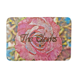 Fisk blommmålning i rosa ros badrumsmatta