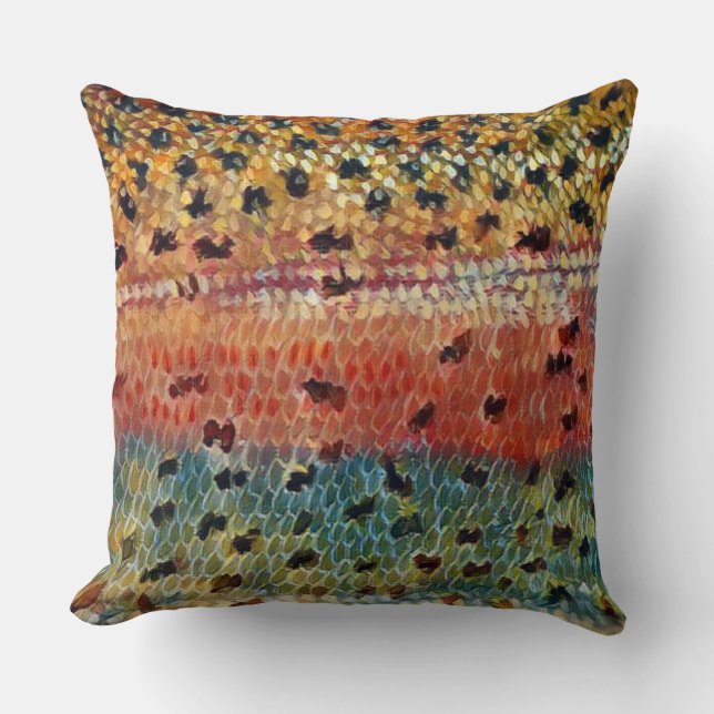 Fisk Brook Forell 20 x 20 Kudde (Framsida)