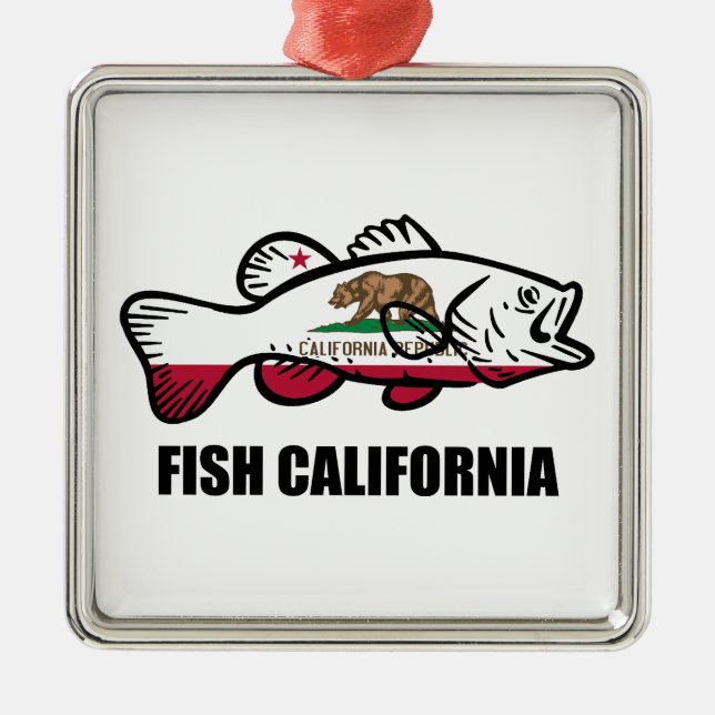 Fisk California Bass Julgransprydnad Metall (Framsidan)