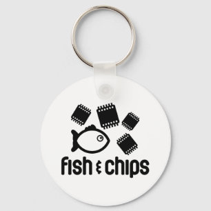 Fisk & chiper nyckelring