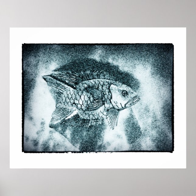 Fisk - digi & foto bläckkonst (Affisch) Poster (Framsidan)