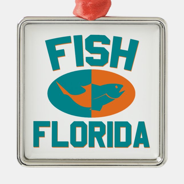 Fisk Florida Färger Julgransprydnad Metall (Framsidan)