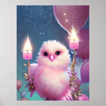 Fisk fluffy Rosa Birthday Baby Bird