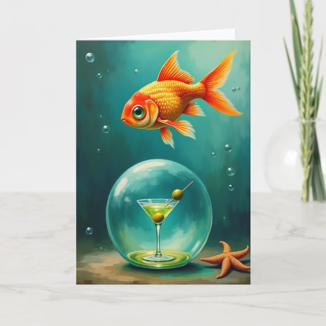 Fisk Födelsedags Kort med Whimsy (Framsida)