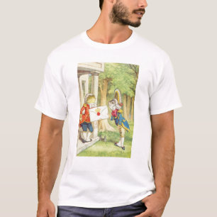Fisk-Footman som levererar en inbjudan till a T Shirt