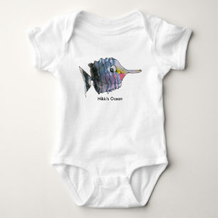 Fisk för fjäril för babypersonlig begynna tee shirt