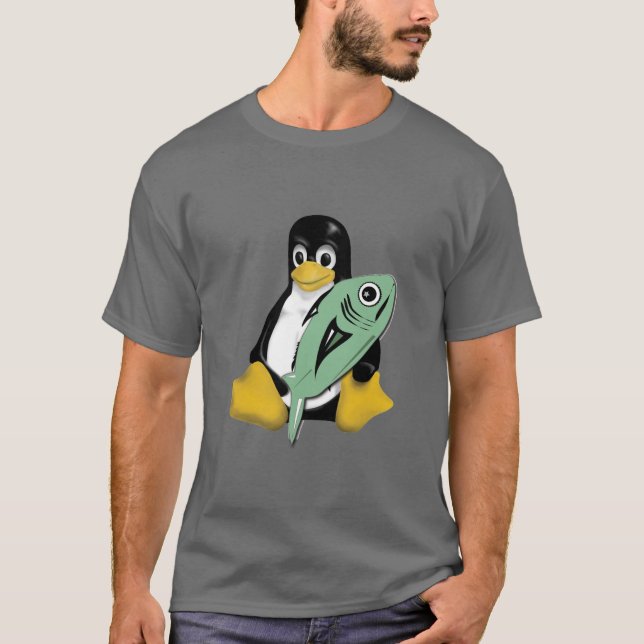 FISK FÖR LINUXTUXPINGVIN T-SHIRT (Framsida)