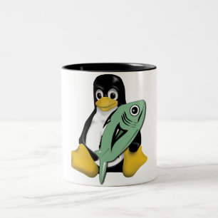 FISK FÖR LINUXTUXPINGVIN Två-Tonad MUGG