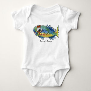 Fisk för papegoja för babypersonlig begynna tee