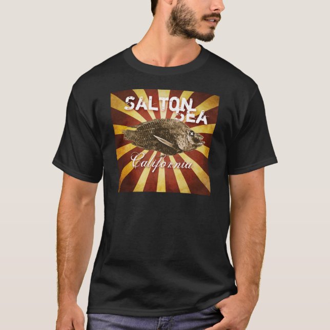 Fisk för Salton hav, Kalifornien Starburst: MÖRK Tee Shirt (Framsida)