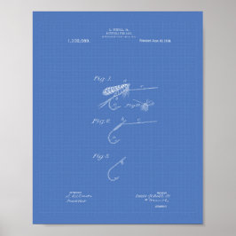 Fisk - förband 1914 Patent Art Blueprint Poster