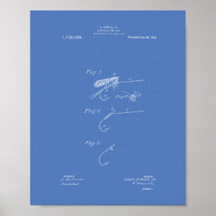 Fisk - förband 1914 Patent Art Blueprint Poster
