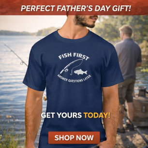 Fisk först. Svara på frågor senare Fiske T Shirt
