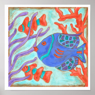 Fisk från Färgad Poster