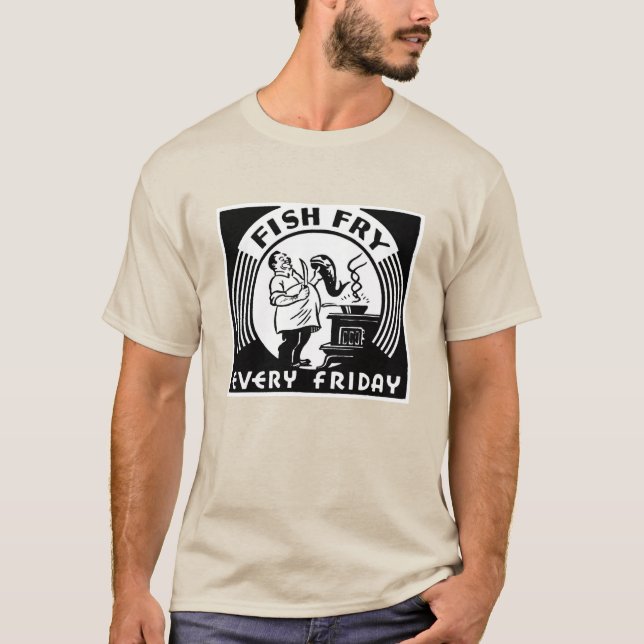 "Fisk från varje Fredag" Anpassad T Shirt (Framsida)