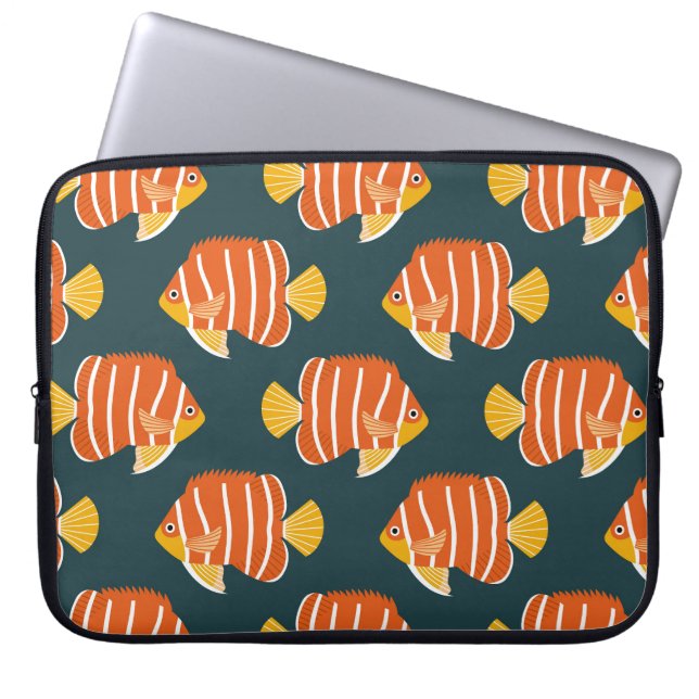 Fisk Frenso: Vintage Sömlös design Laptop Fodral (Framsidan)