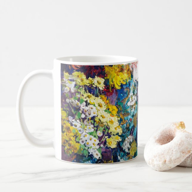 Fisk, frukt och blommor av Kathryn Evelyn Cherry Kaffemugg (Med munk)