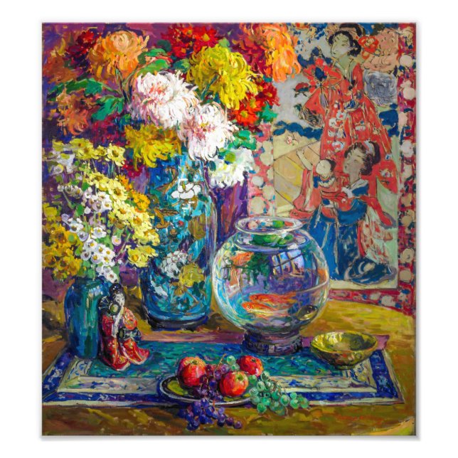 Fisk, frukt och blommor | Kathryn E. Cherry | Fototryck (Framsidan)